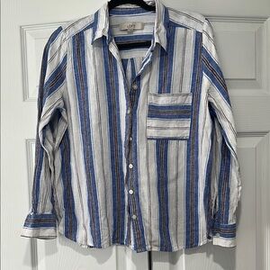 LOFT Women’s Blue Striped Shirt